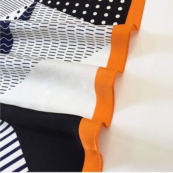 Orange Edge Silky Scarf - Picture 3 of 4